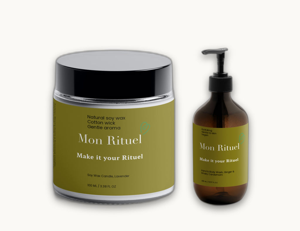 The Relax Rituel — Soy Wax Candle Lavender & Hand & Body Wash