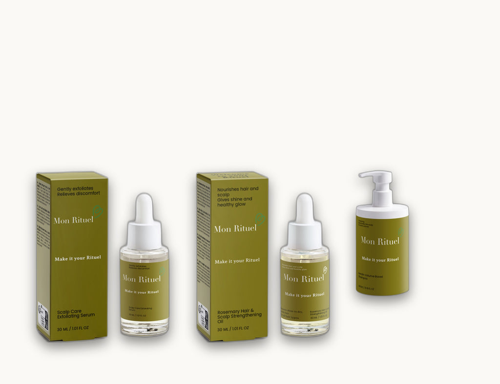 The Volume Rituel — Scalp Care Exfoliating Serum, Rosemary Hair & Scalp Oil & Keratin Volume Boost Shampoo