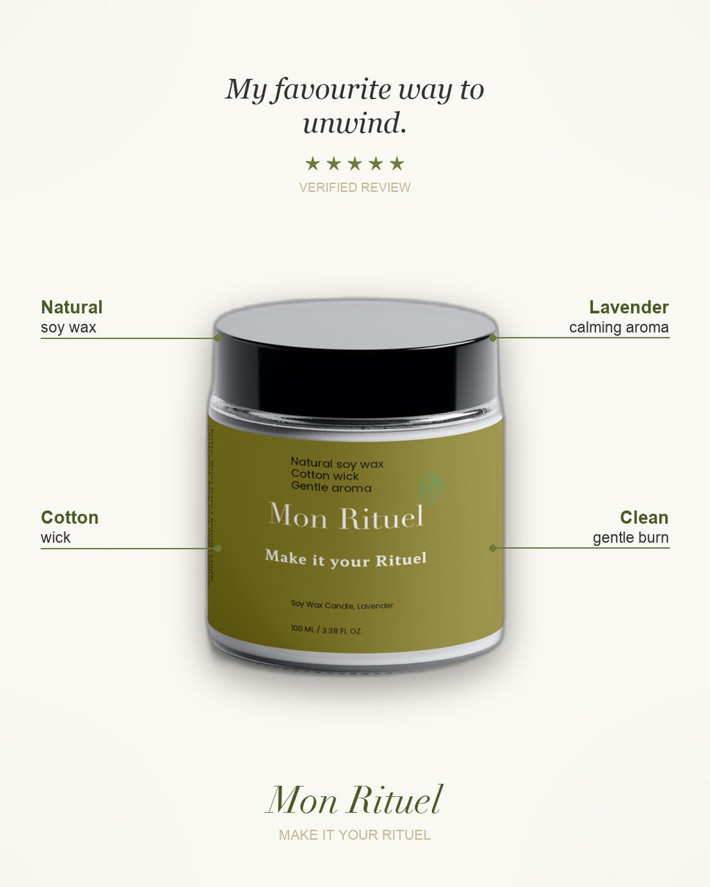 Soy Wax Candle Lavender — what it does