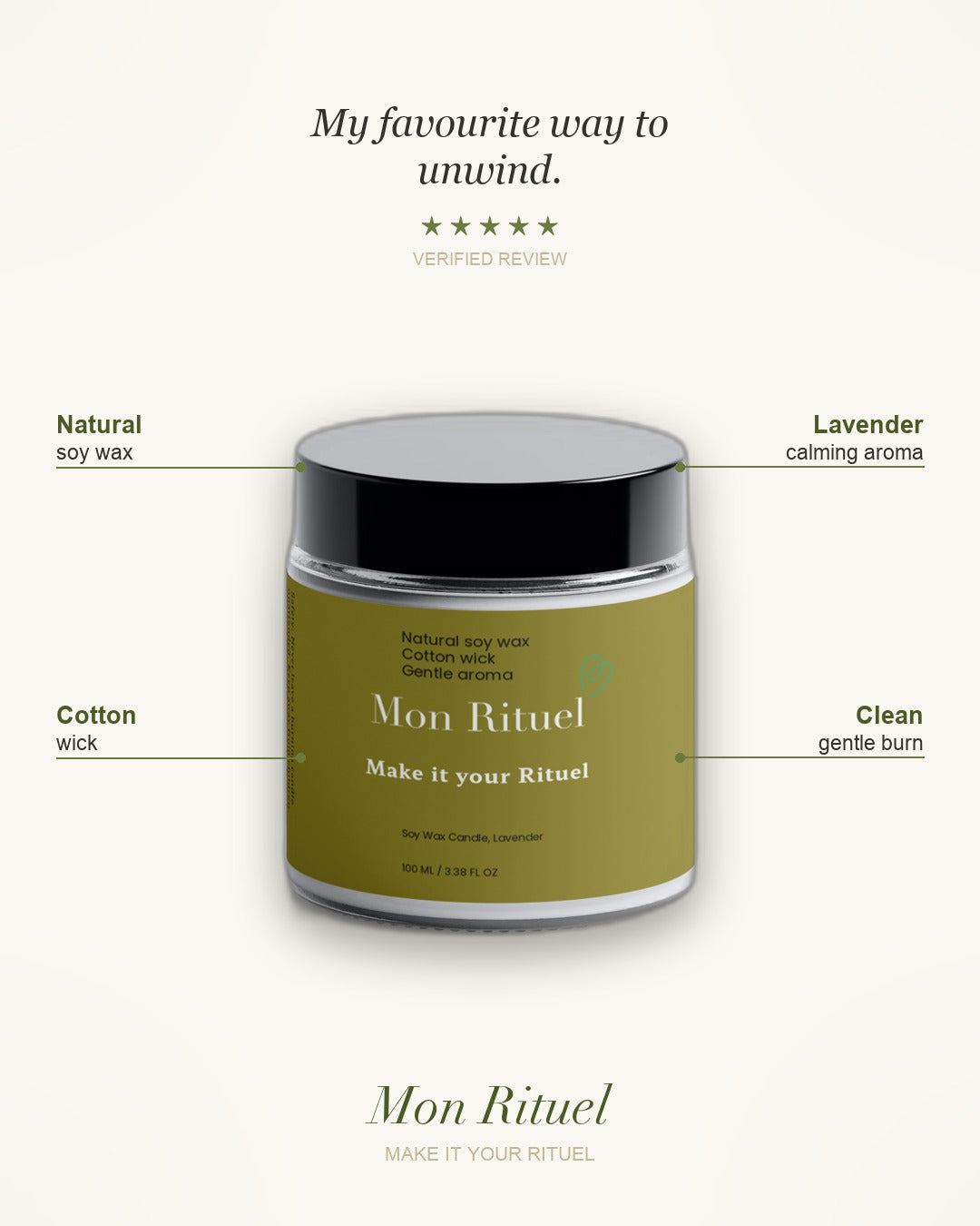 Soy Wax Candle Lavender — what it does